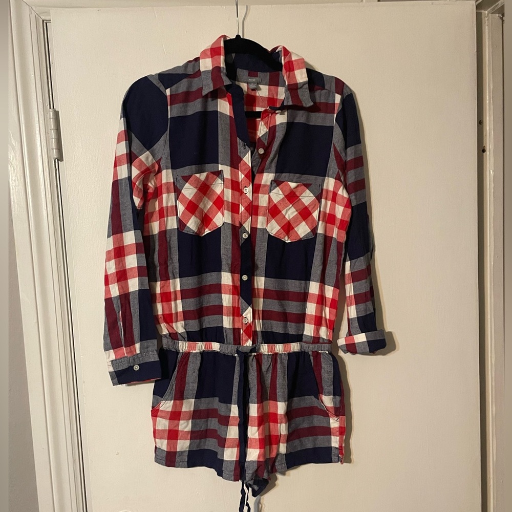 Aerie Flannel Romper Pajamas NWT Size Small